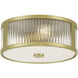 Ardezia 3 Light 11.75 inch Vintage Brass Flush Mount Ceiling Light