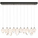 Chrysalis 10 Light 44.5 inch Dark Smoke Pendant Ceiling Light in White Crystal, Standard Pipe