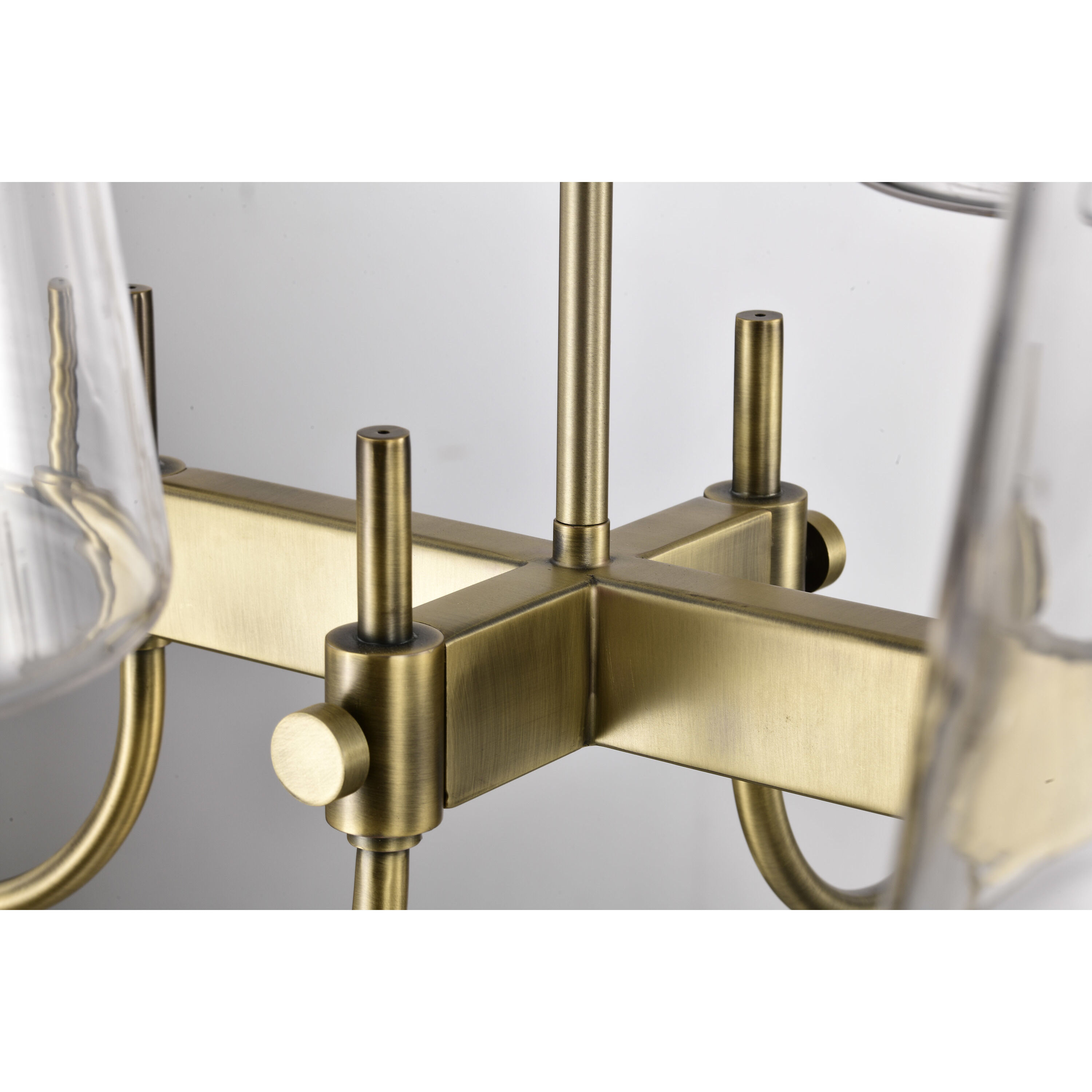 Brookside 6 Light 25 inch Vintage Brass Island Pendant Ceiling Light