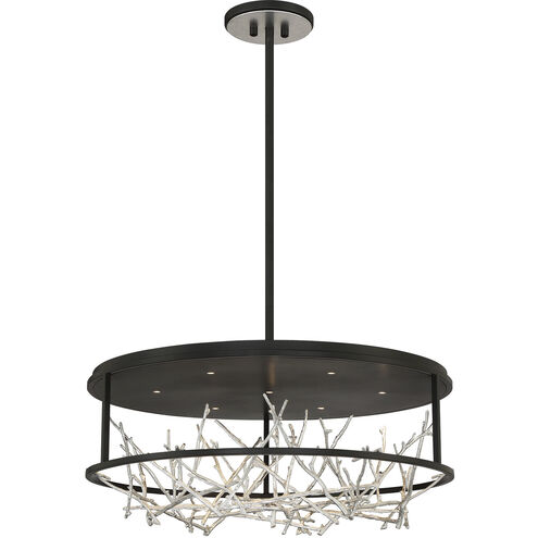 Aerie LED 31 inch Black and Silver Chandelier Ceiling Light
