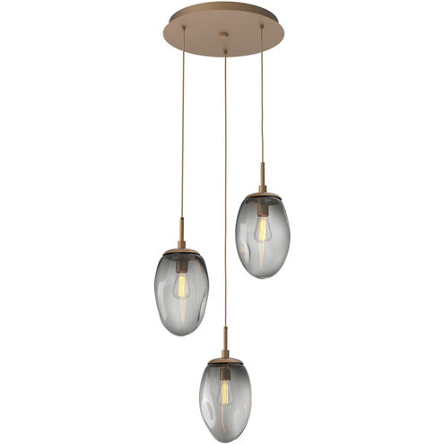 Meteo Incandescent 3 Light Novel Brass Chandelier Ceiling Light, Round Multi-Pendant