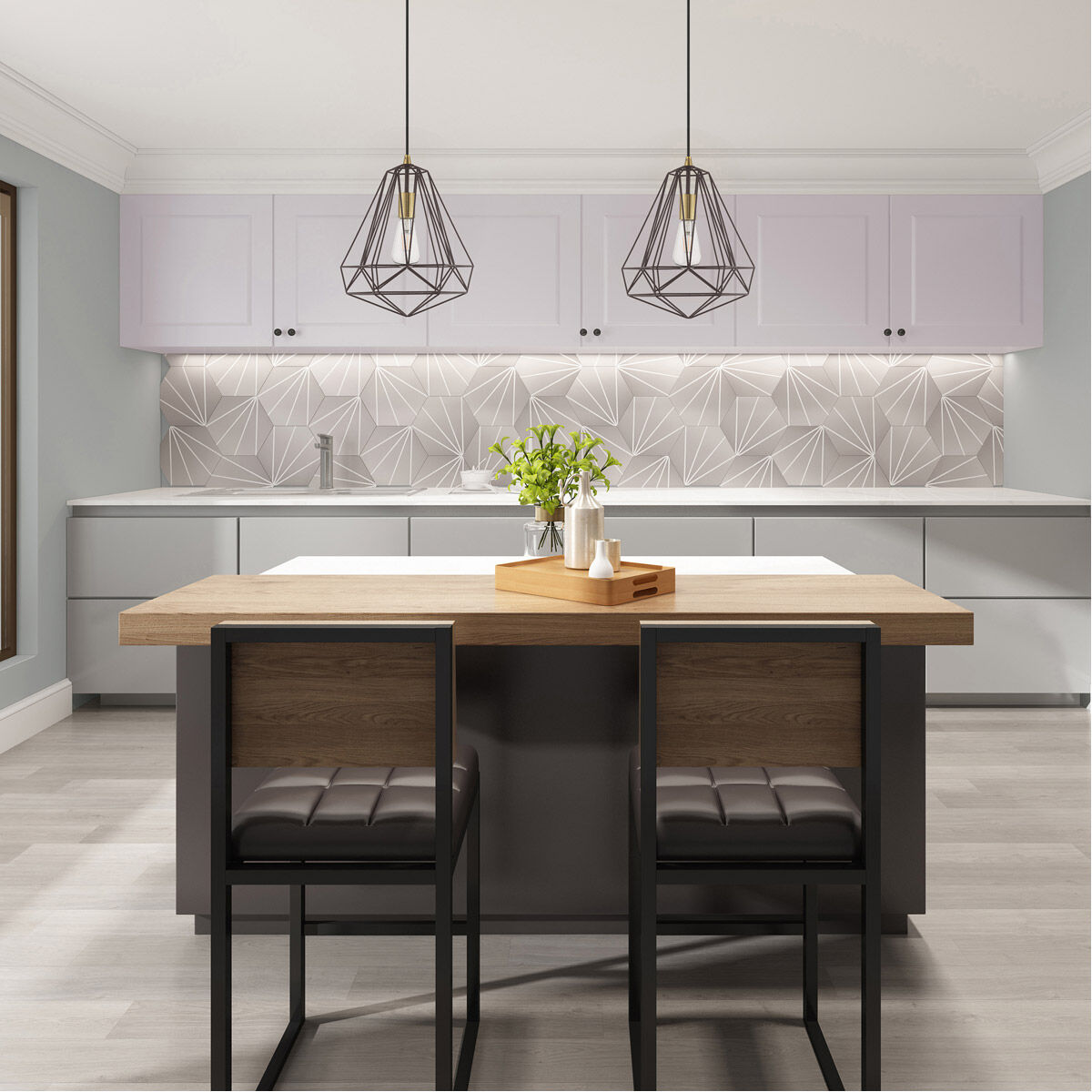 Geometric 1 Light 12 inch Bronze Mini Pendant Ceiling Light