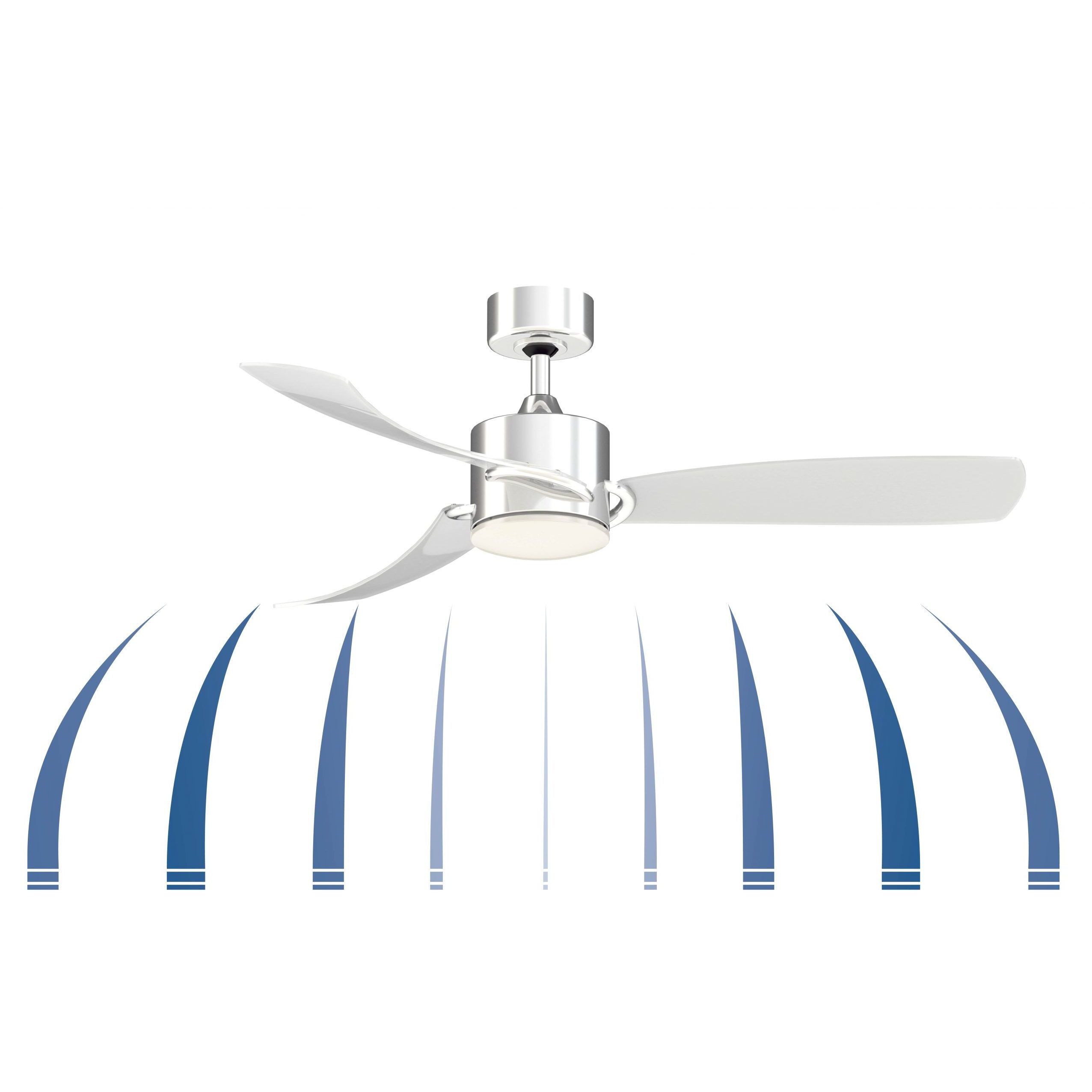 SculptAire 52 inch Chrome with Clear Blades Fan-Uni