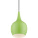 Andes 1 Light 7.75 inch Shiny Apple Green with Polished Chrome Accents Mini Pendant Ceiling Light