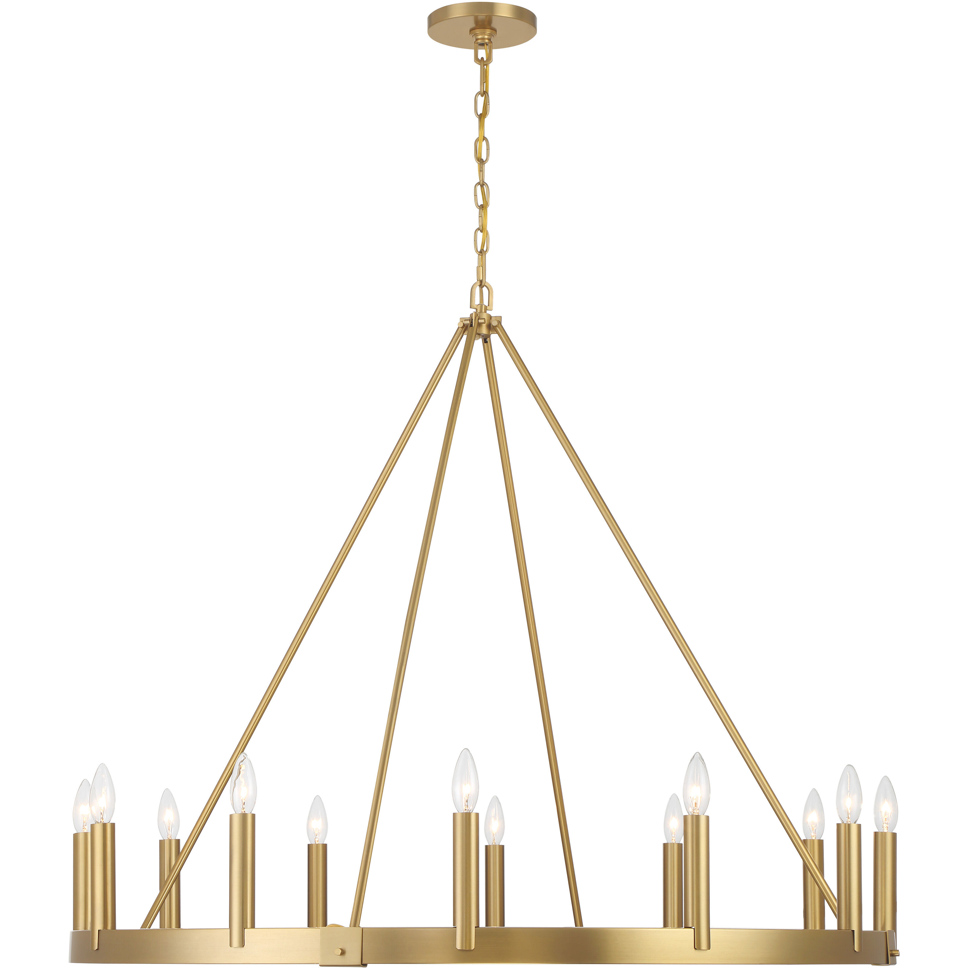 Dutton 12 Light 42.5 inch Signature Brass Chandelier Ceiling Light