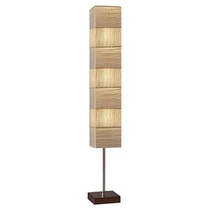Sahara 72 inch 60.00 watt Brushed Steel and Walnut Rubberwood Floor Lamp Portable Light