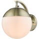 Dixon 1 Light 7.75 inch Aged Brass Wall Sconce Wall Light, Damp