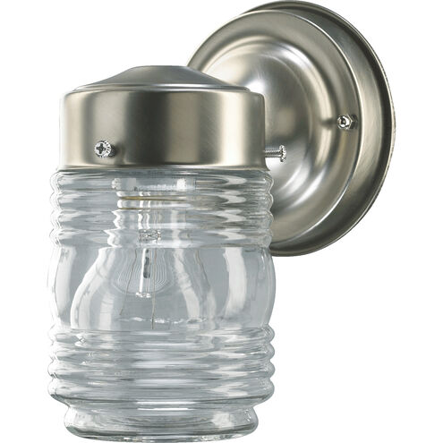 Jelly Jar 1 Light 7.5 inch Satin Nickel Outdoor Wall Lantern
