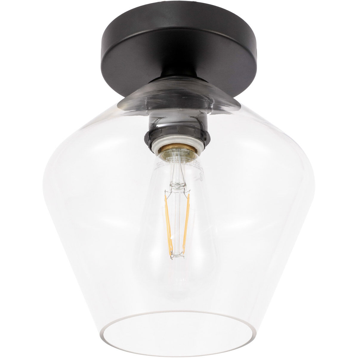 Gene 1 Light 8 inch Black Flush Mount Ceiling Light