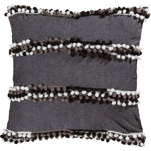 Lochport 20 X 6 inch Black/White/Dark Grey Pillow