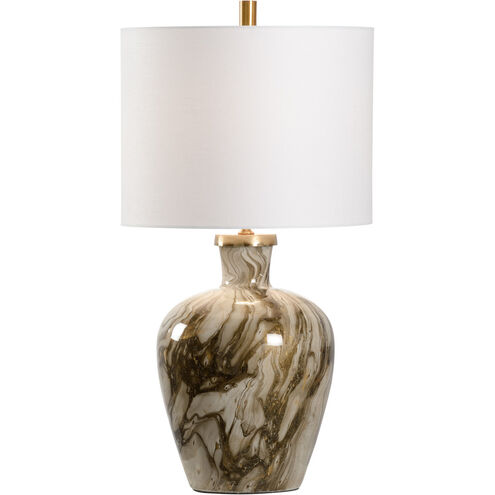 MarketPlace 28 inch 100 watt Calacatta Gold/Brass Table Lamp Portable Light