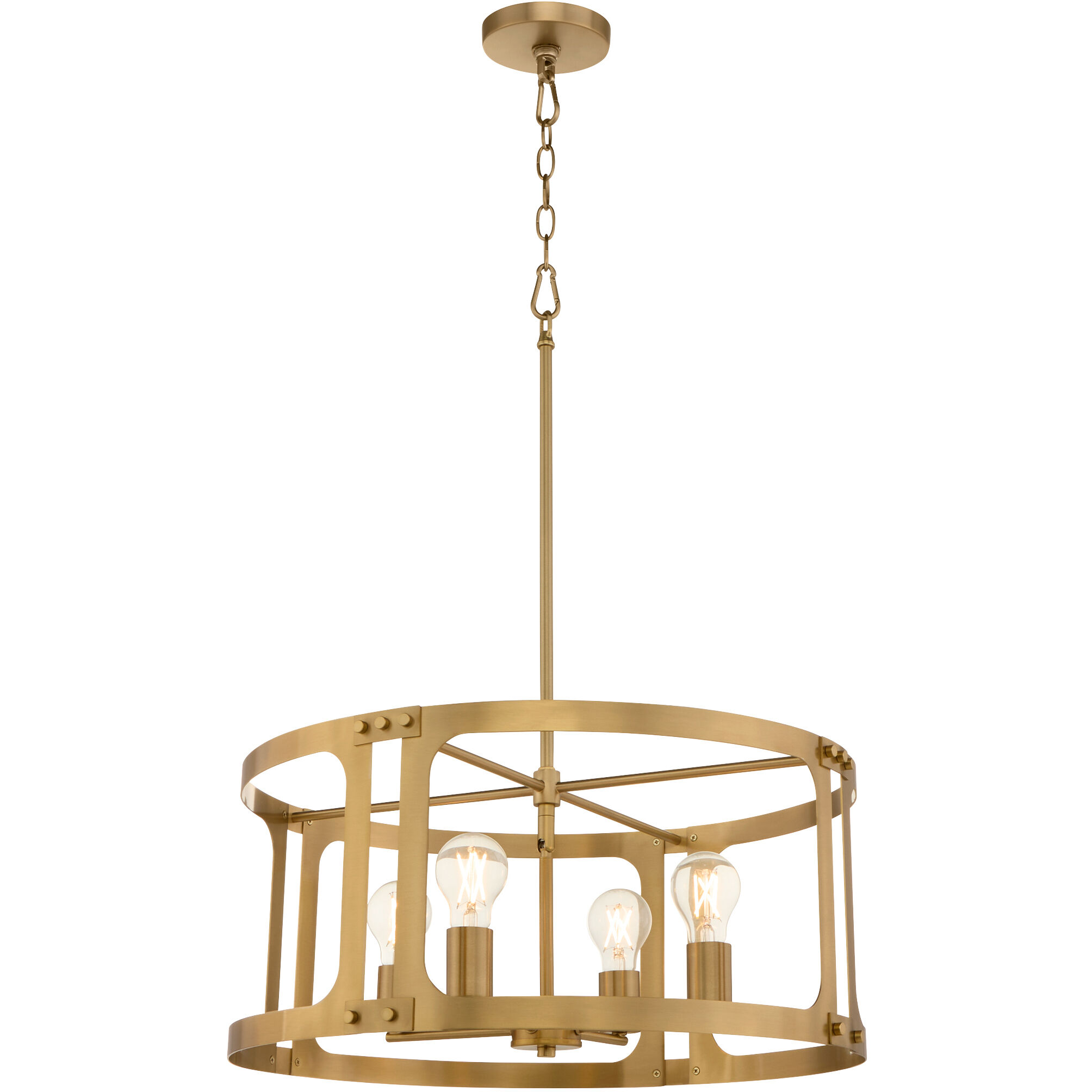 Colburn 4 Light 22 inch Brushed Brass Pendant Ceiling Light