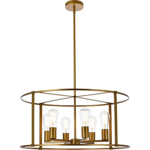 Agnys 6 Light 26 inch Brass Pendant Ceiling Light