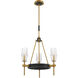 Gladstone 3 Light 21 inch Antique Brass/Black Chandelier Ceiling Light