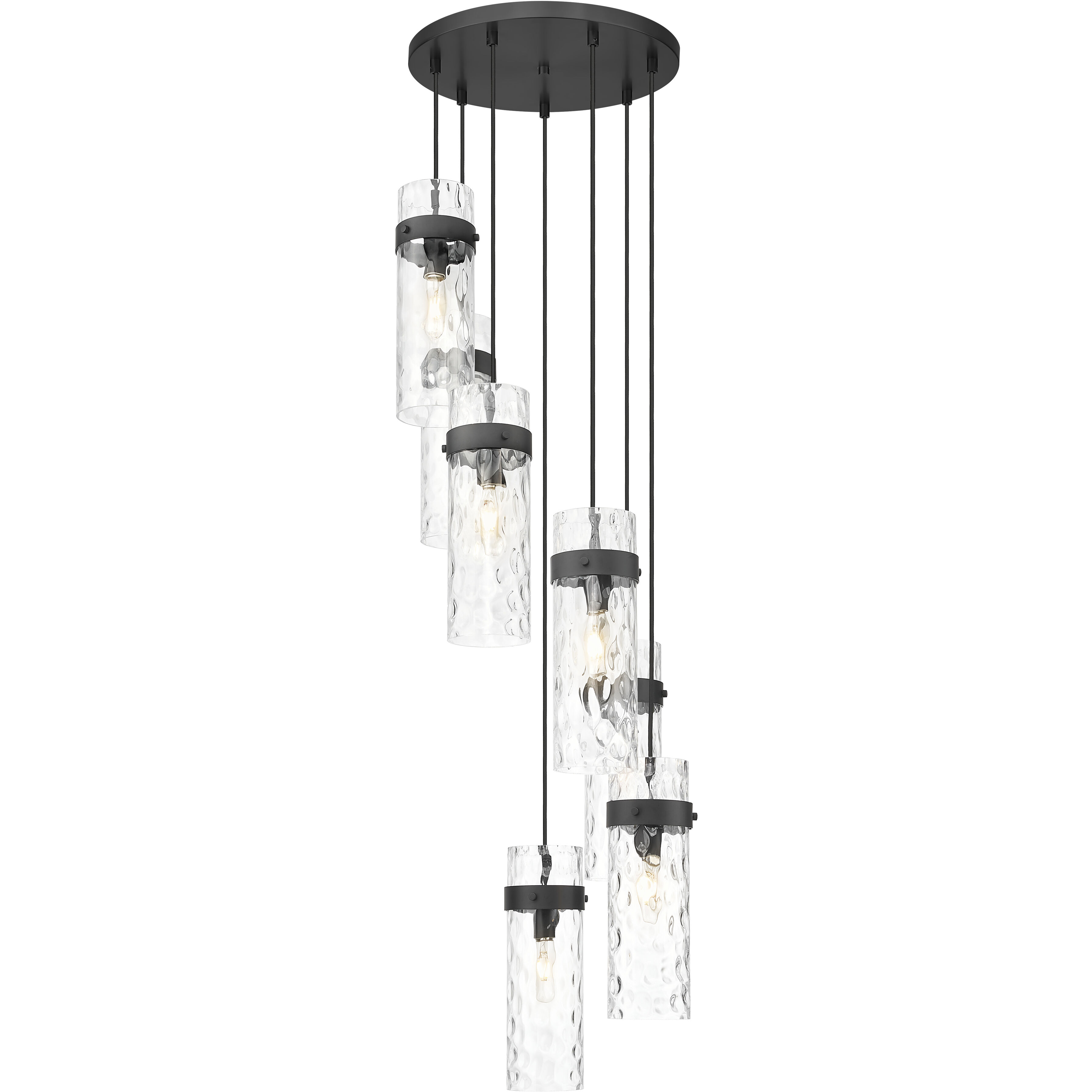 Fontaine 7 Light 19.5 inch Matte Black Chandelier Ceiling Light