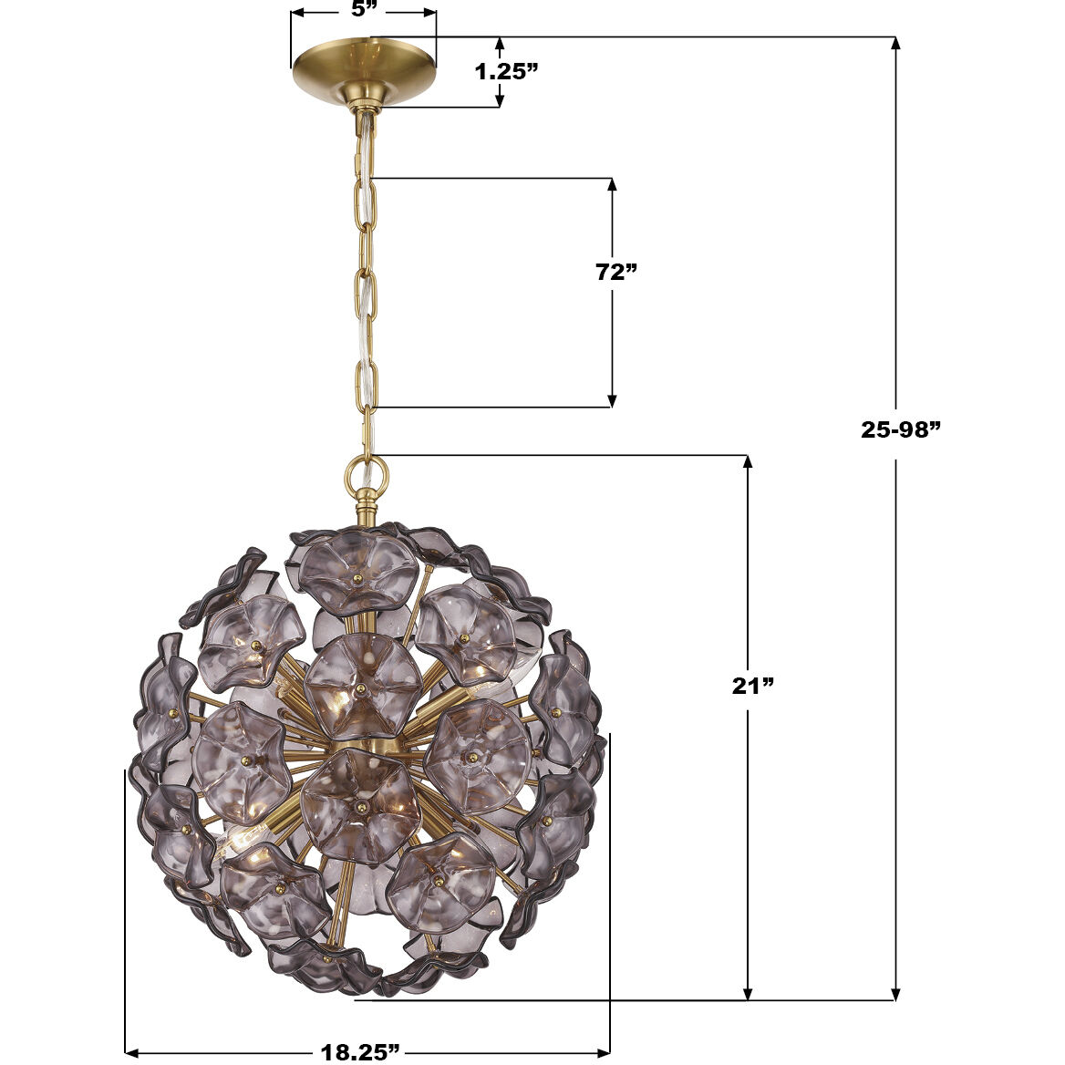 Esme 6 Light 18.25 inch Aged Brass Chandelier Ceiling Light