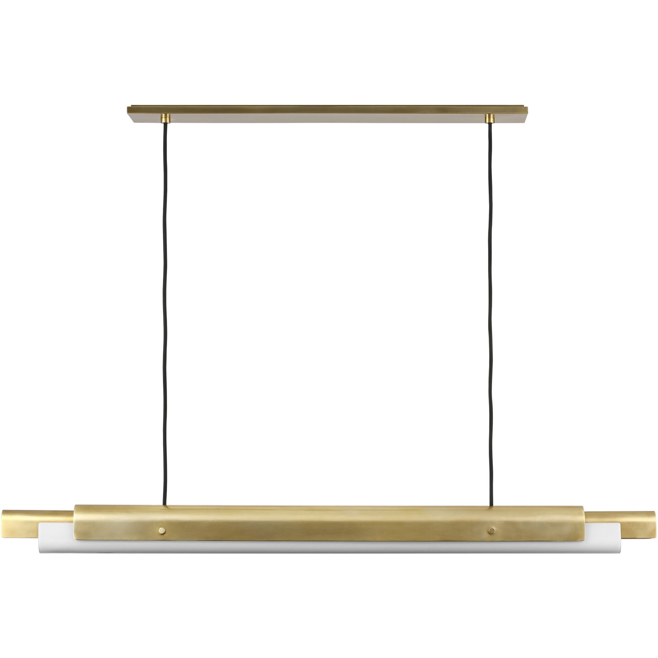 Avroko Ambrose Linear Chandelier Ceiling Light in Hand Rubbed Antique Brass