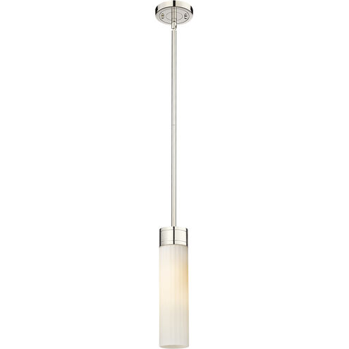 Empire 1 Light 3.13 inch Polished Nickel Pendant Ceiling Light in Matte White Glass