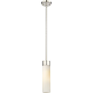 Empire 1 Light 3.13 inch Polished Nickel Pendant Ceiling Light in Matte White Glass