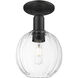 Downtown Urban Preston 1 Light 7 inch Matte Black Semi-Flush Mount Ceiling Light in Clear
