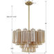 Addis 9 Light 22 inch Aged Brass Chandelier Ceiling Light in Tronchi Glass Amber