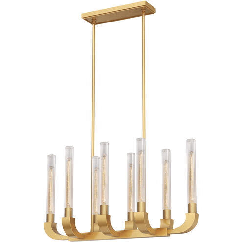 Flute 8 Light 14 inch Vintage Brass Pendant Ceiling Light