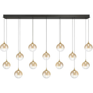 Iissa 14 Light 15.5 inch Gold Chandelier Ceiling Light in Amber