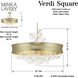 Verdi Square 8 Light 32 inch Soft Gold With Gold Leaf Convertible Pendant Ceiling Light