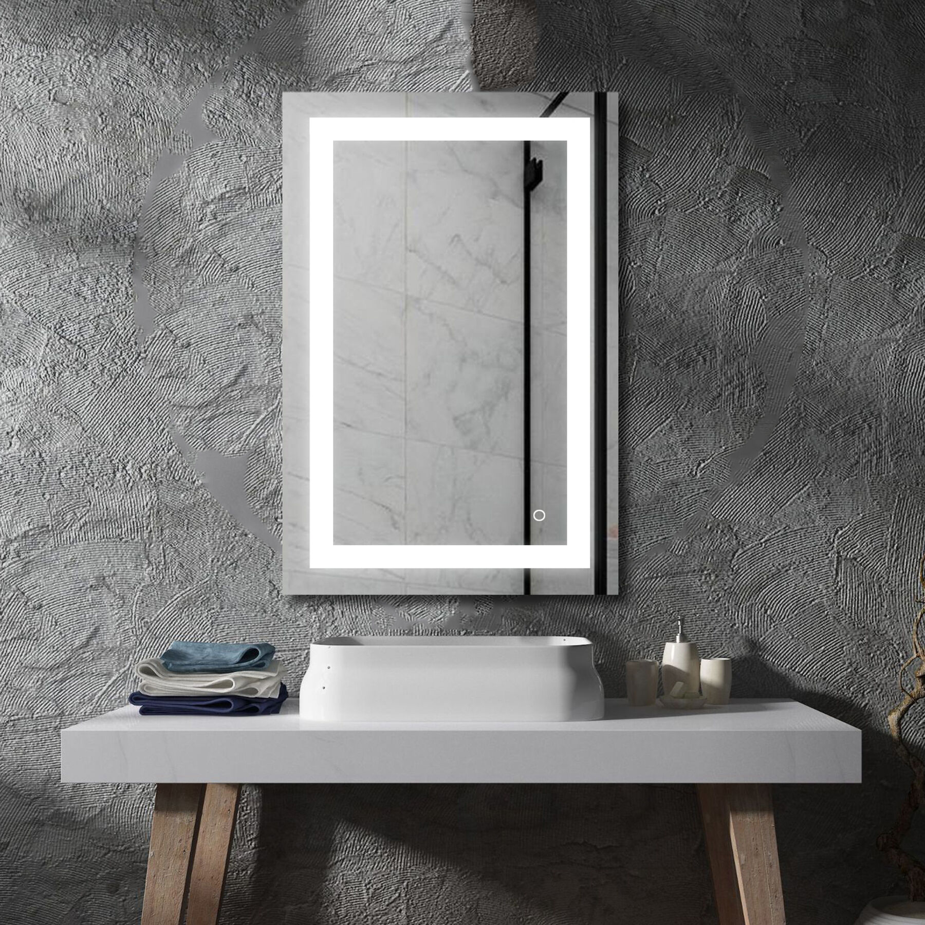 Canada 36 X 24 inch Chrome LED Wall Mirror