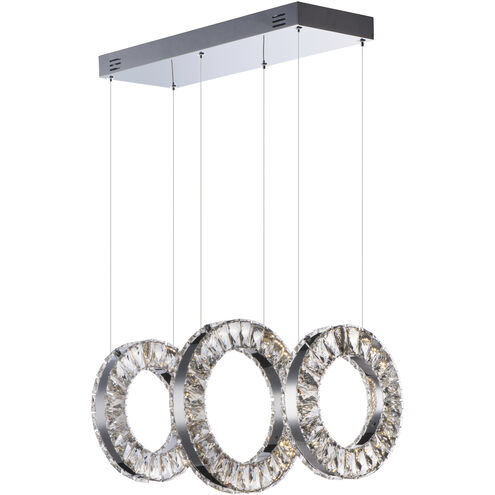 Charm LED 20.5 inch Polished Chrome Linear Pendant Ceiling Light