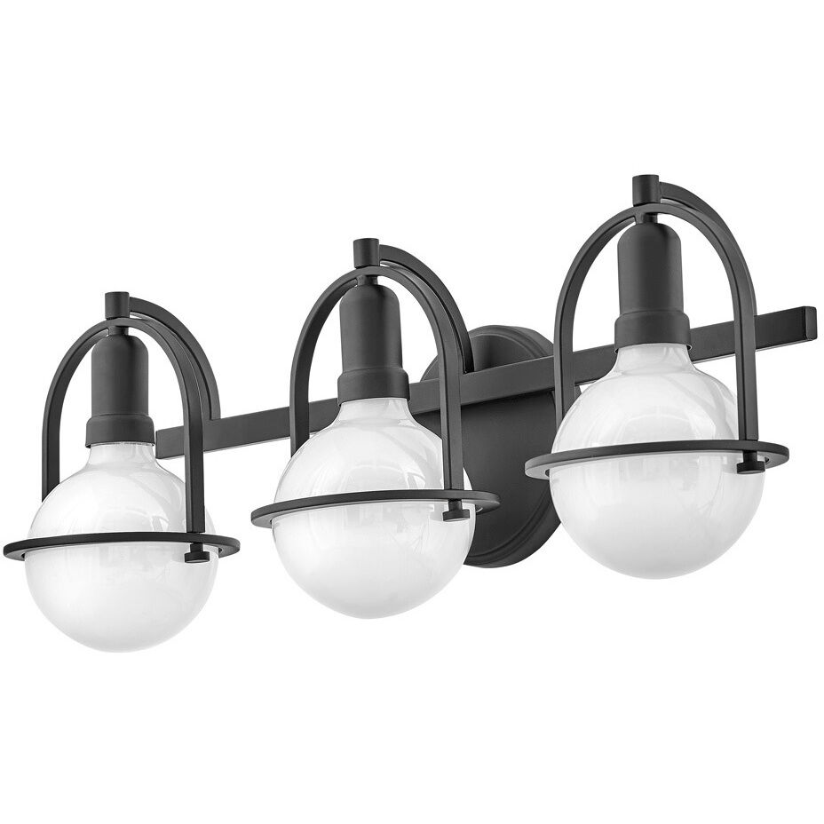 Somerset 3 Light 25 inch Black Vanity Light Wall Light