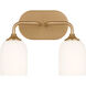 Emile 2 Light 13.25 inch Satin Brass Wall Bath Fixture Wall Light