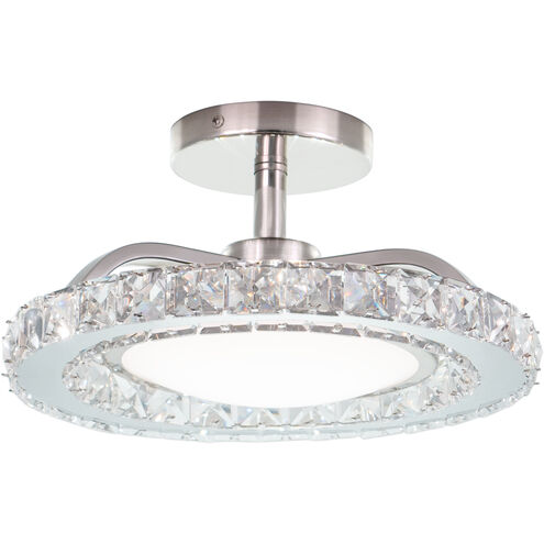 Clara LED 12.25 inch Brushed Nickel Semi-Flush Mount Ceiling Light
