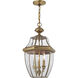 Monterey 3 Light 13 inch Antique Brass Outdoor Pendant Lantern