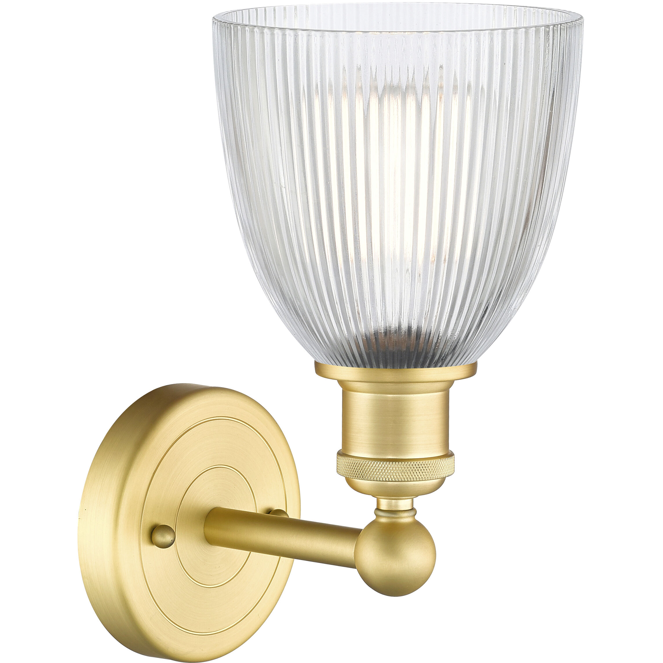 Castile 1 Light 6 inch Satin Gold Sconce Wall Light in Clear Glass