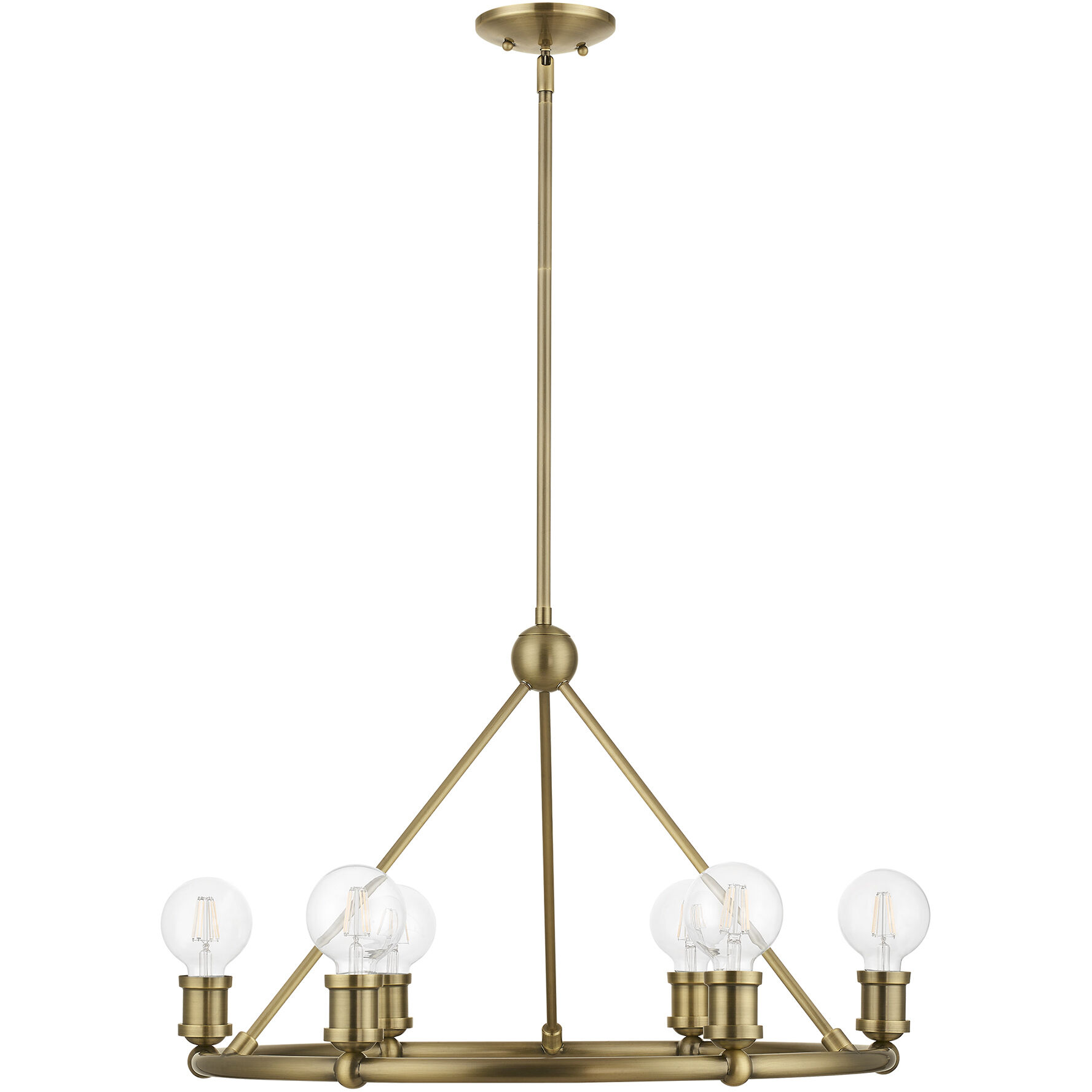 Lansdale 6 Light 25 inch Antique Brass Chandelier Ceiling Light