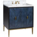 Kallista 30 X 34 inch Dark Sapphire/Caviar Black/Natural/White/Antique Brass Vanity with Undermount Sink