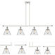 Ballston Large Cone LED 48 inch White and Polished Chrome Island Light Ceiling Light in Seedy Glass