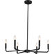 Colette 6 Light 24 inch Matte Black Chandelier Ceiling Light