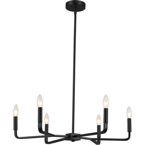 Colette 6 Light 24 inch Matte Black Chandelier Ceiling Light