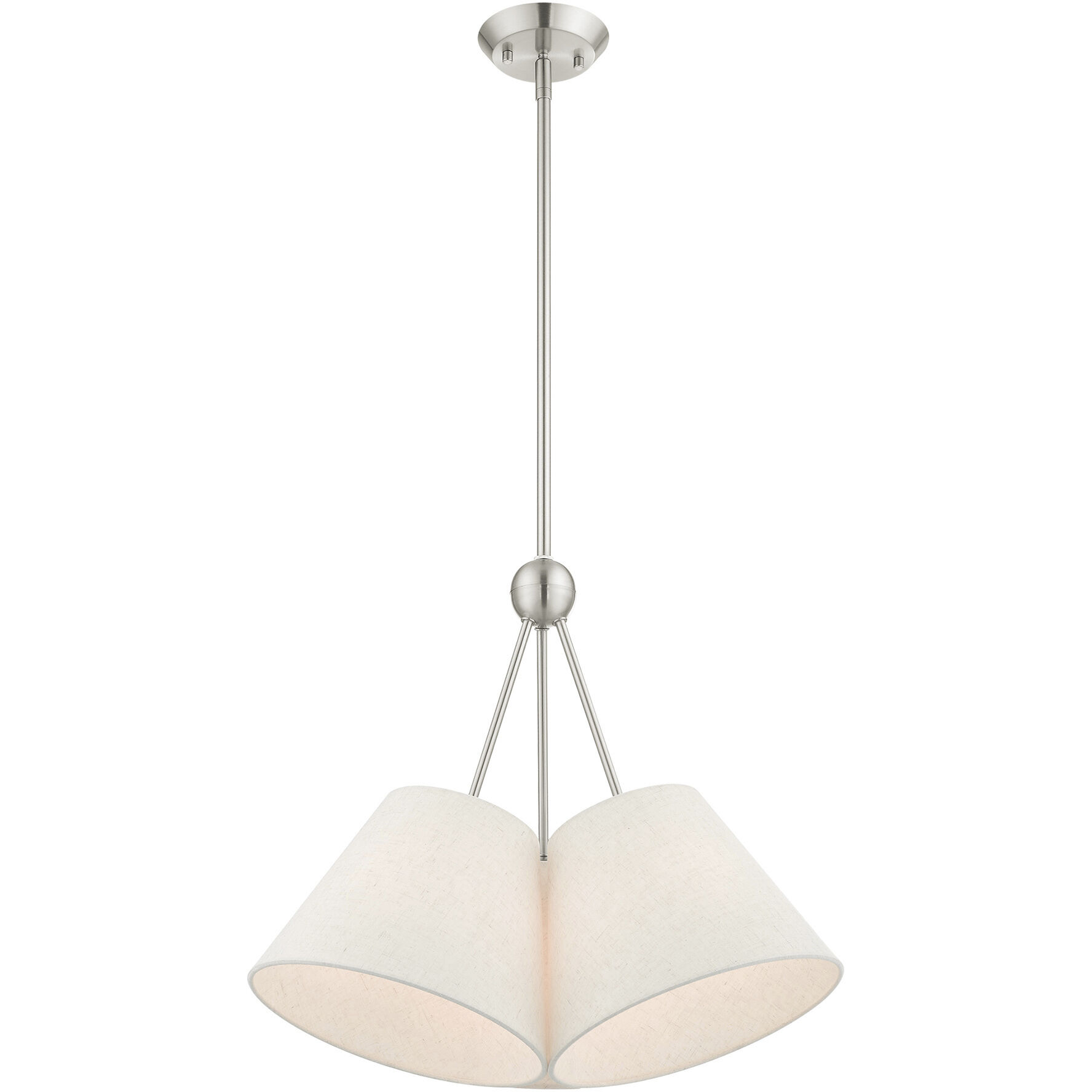 Prato 3 Light 21 inch Brushed Nickel Chandelier Ceiling Light