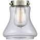 Nouveau Bellmont LED 6 inch Black Antique Brass Mini Pendant Ceiling Light in Clear, Nouveau