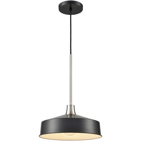 Daisy 1 Light 11.75 inch Graphite And Satin Nickel Pendant Ceiling Light