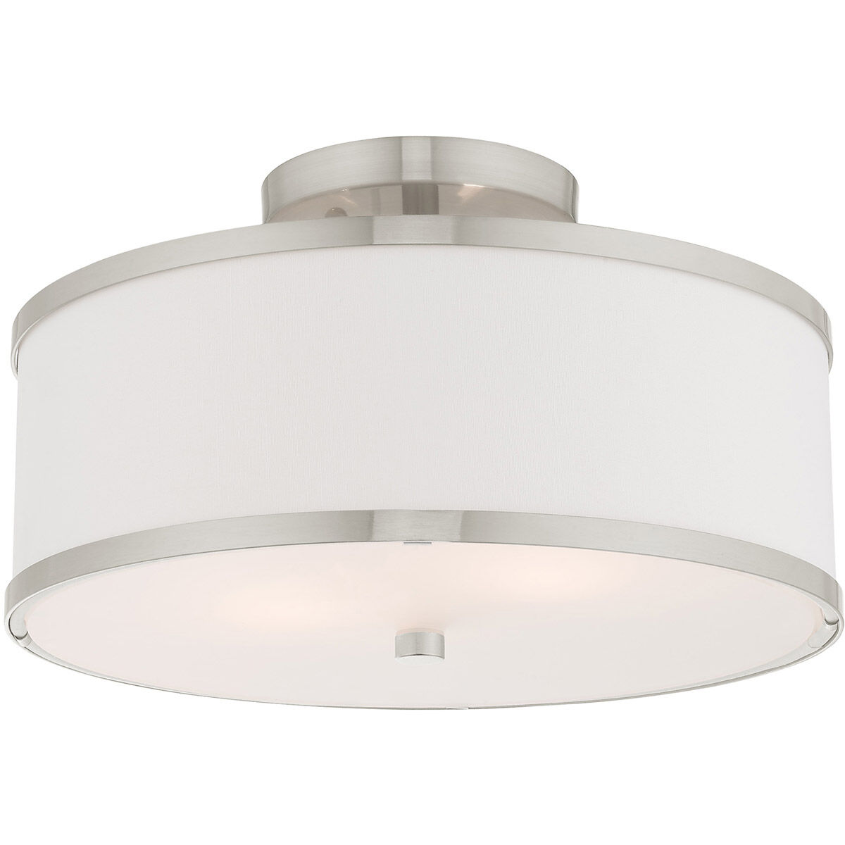 Park Ridge 2 Light 13 inch Brushed Nickel Semi-Flush Mount Ceiling Light