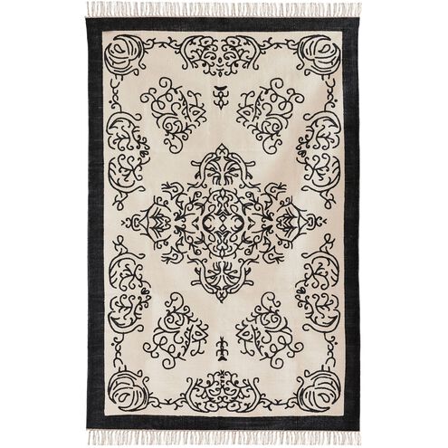 Briton 72 X 48 inch Black with Cream and White Rug