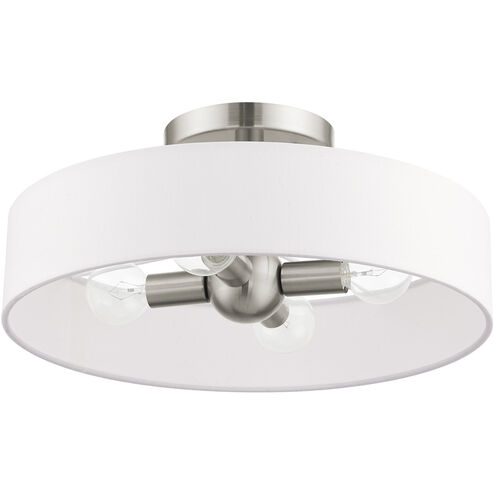 Venlo 4 Light 14 inch Brushed Nickel Semi Flush Ceiling Light