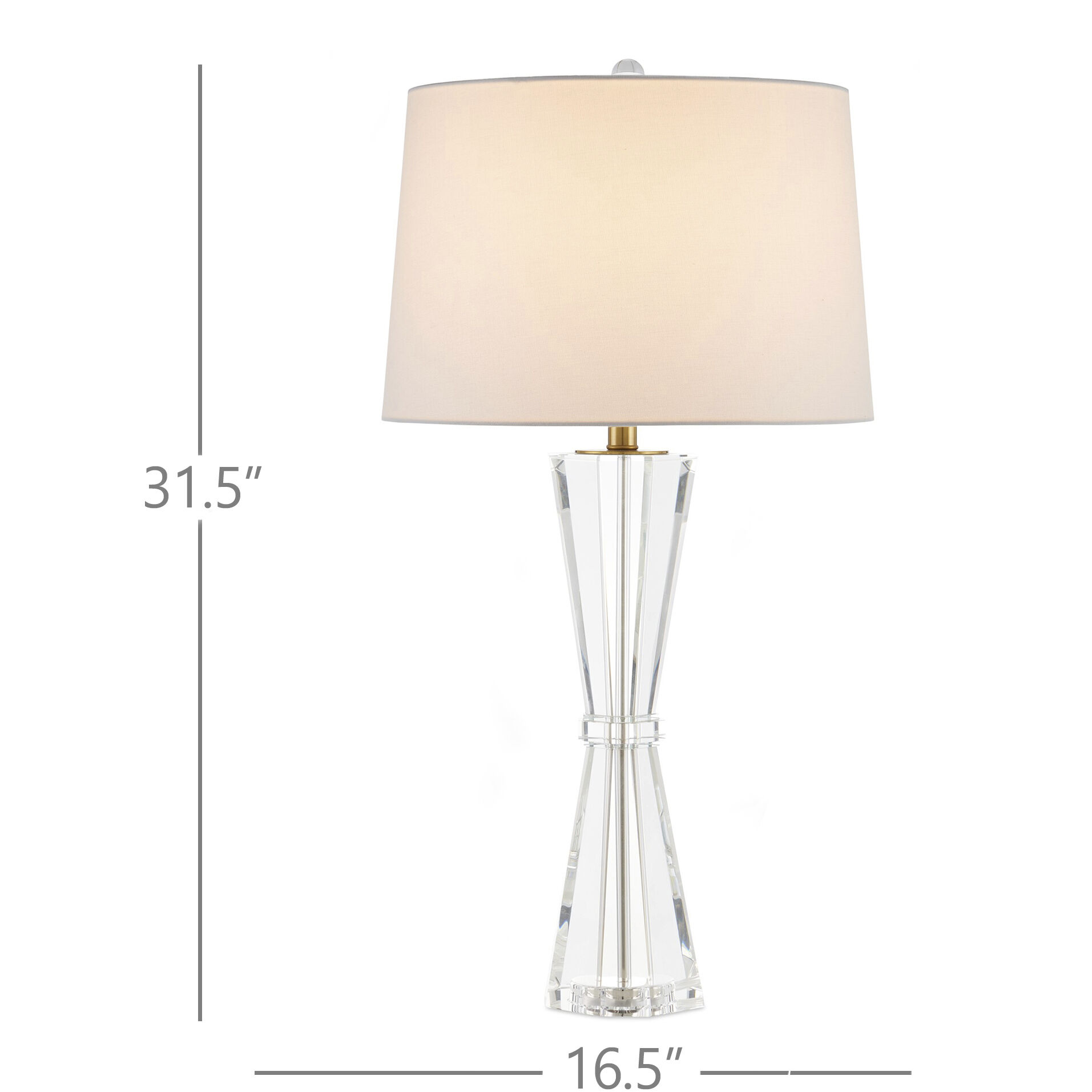 Duveen 31.5 inch 150 watt Clear/Polished Brass Table Lamp Portable Light