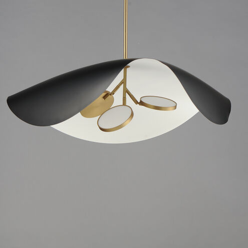 Carmen LED 32 inch Black and Gold Single Pendant Ceiling Light in Black/Gold