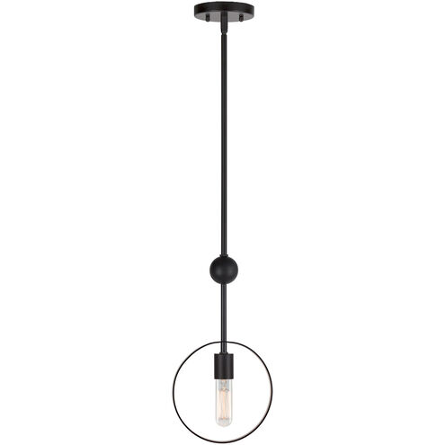 Monocle 1 Light 8 inch Black and Gold Mini Pendant Ceiling Light