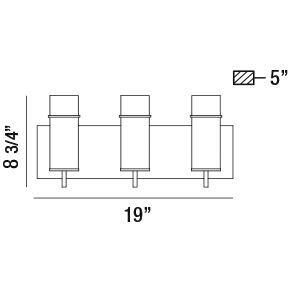 Pista LED 19 inch Gold Vanity Light Wall Light